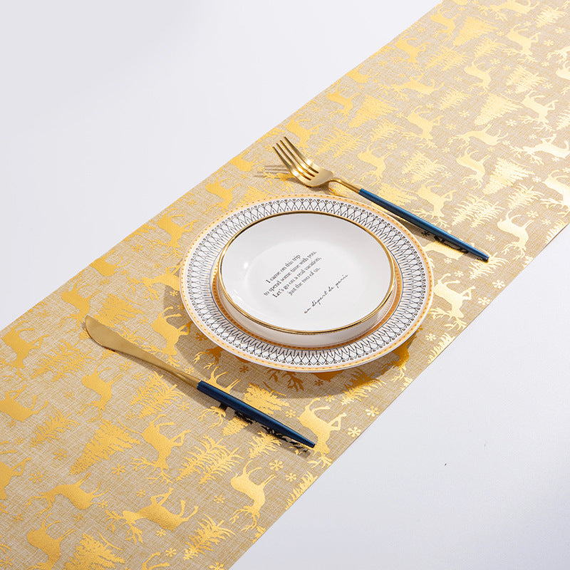 Christmas Table Runner – Elk, Snowman & Tree Prints – Style D