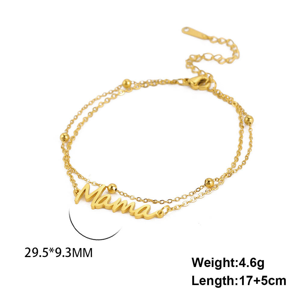 Layered Mama Bracelet – Double Chain Mama Gift – view 12