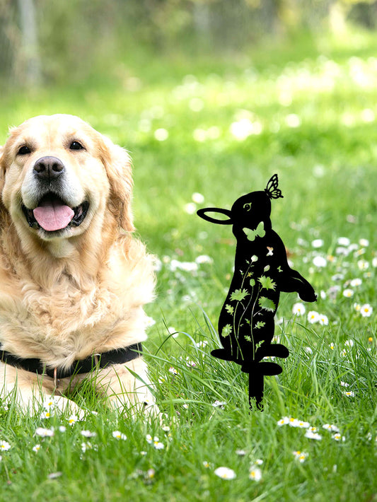 Metal Rabbit Garden Stake – Silhouette Yard Art – view 2
