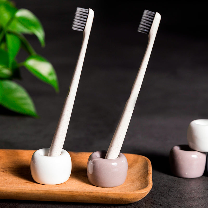 Mini Ceramic Toothbrush Holder – 3 Colors