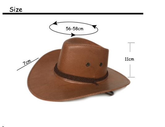 Faux Leather Cowboy Hat – Wide Brim, 4 Colors – view 2