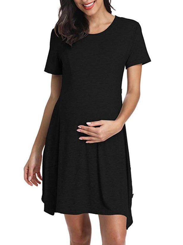 Short-Sleeve T-Shirt Maternity Dress – Everyday Knee-Length – view 5