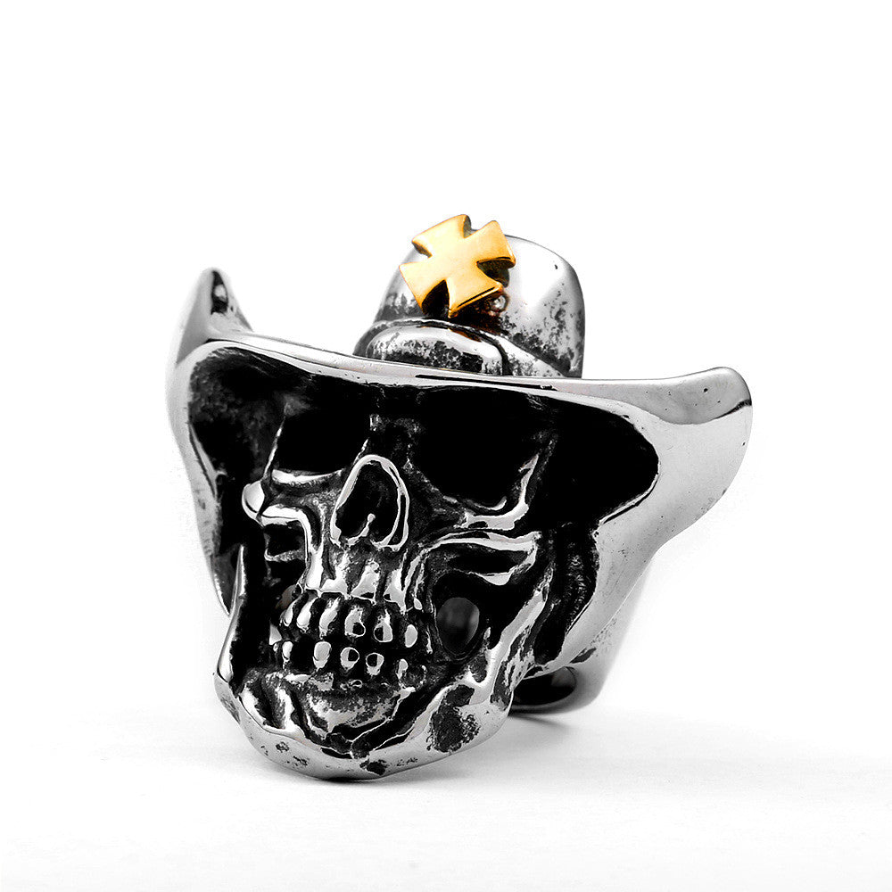 Cowboy Skull Ring – Stainless Steel, Sizes 7–13 – view 4