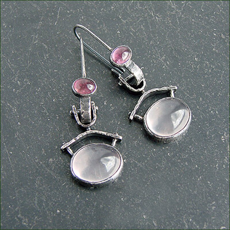 Purple Soft-Glow Drop Earrings – Dual Tone — product photo 1 | Organic Truth