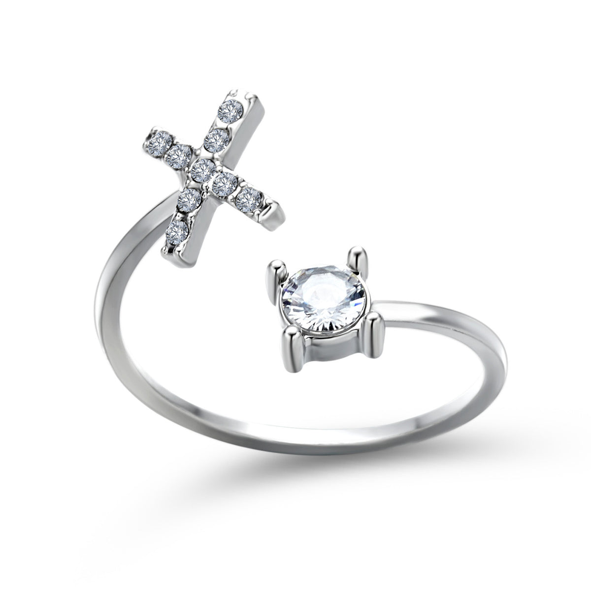 Adjustable initial ring – Silver / X