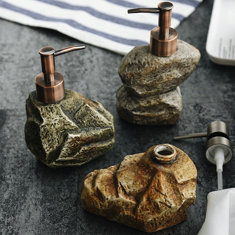 Stone-Look Ceramic Soap Dispenser – 3 Shapes
