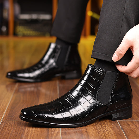 Men's Croc-Embossed Chelsea Boots – Pointed Toe – view 2