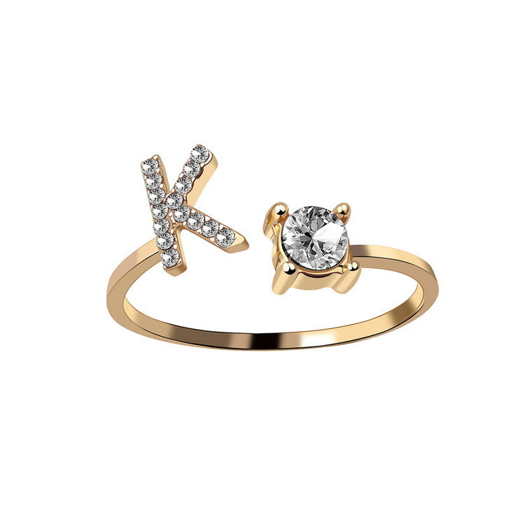 Adjustable initial ring – Gold / K