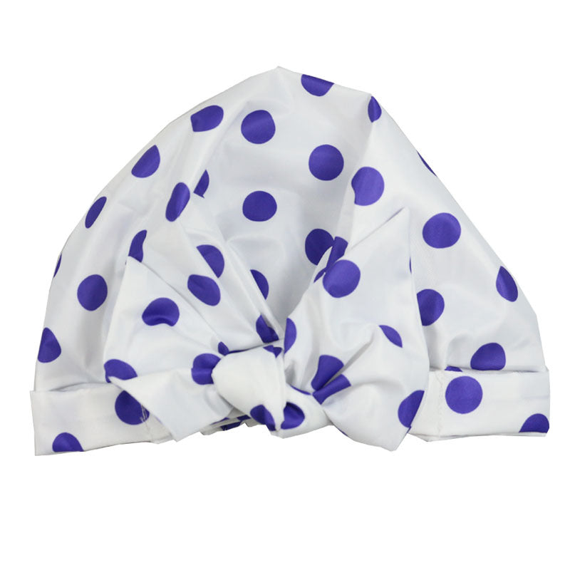 Bow Shower Cap – 20 Prints – Purple Dots