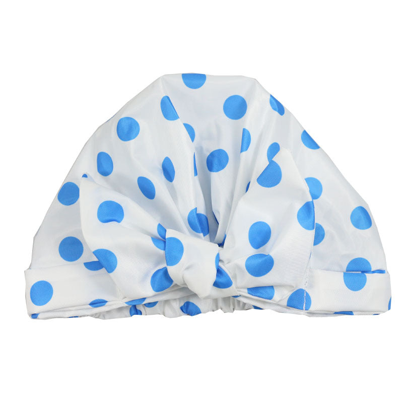 Bow Shower Cap – 20 Prints – Blue Dots