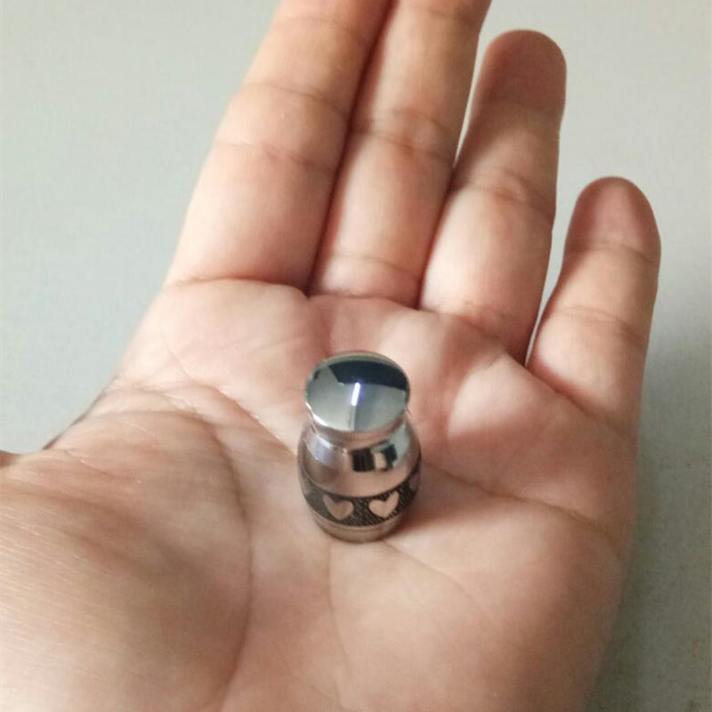Heart Band Mini Cremation Urn – Stainless Steel – detail view 1