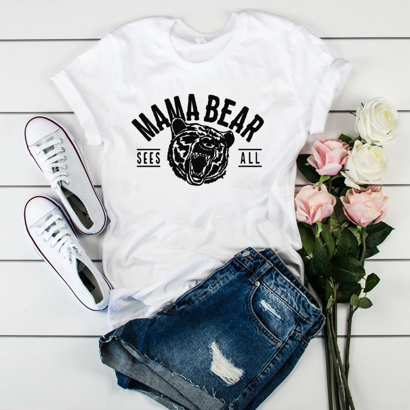 MAMA BEAR Graphic Tee – White Mama Gift T-Shirt – view 2