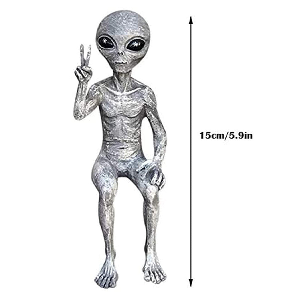 Resin Alien Garden Statue – About 6 in – view 2