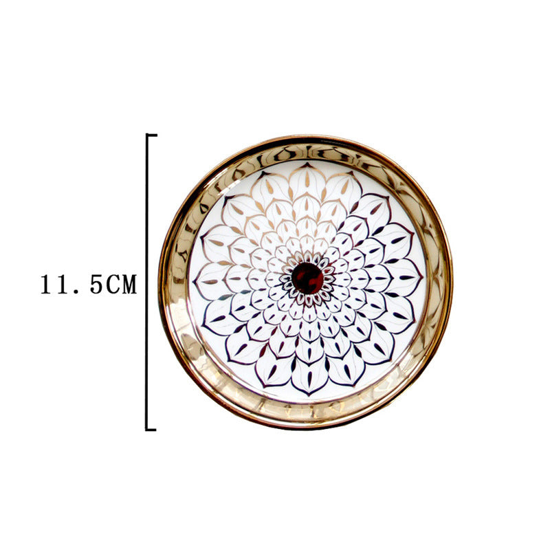 Ceramic Trinket Dish – Golden Rim, 5 Patterns – view 6