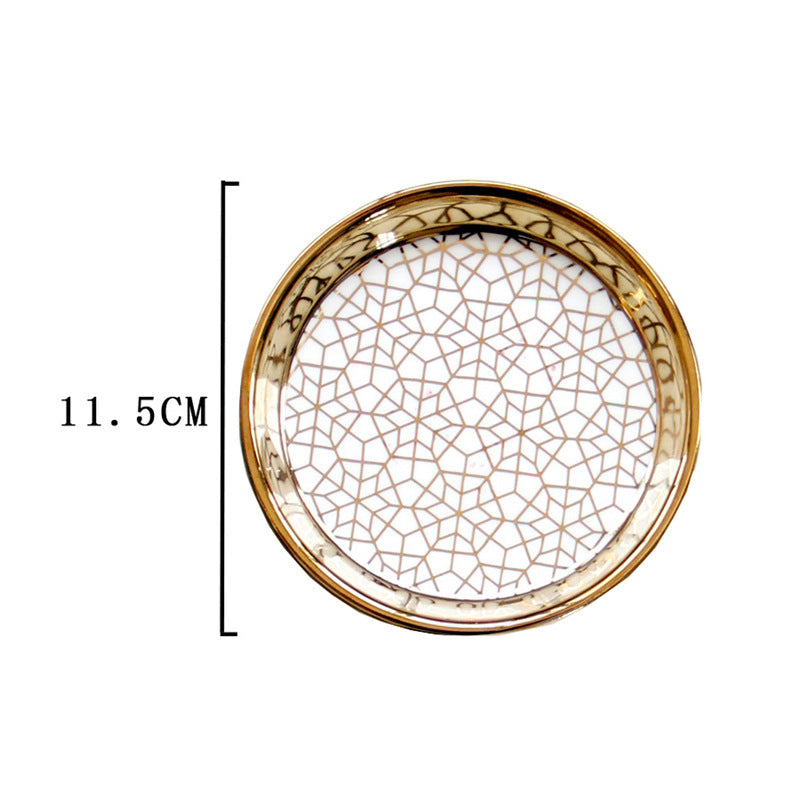 Ceramic Trinket Dish – Golden Rim, 5 Patterns – view 3