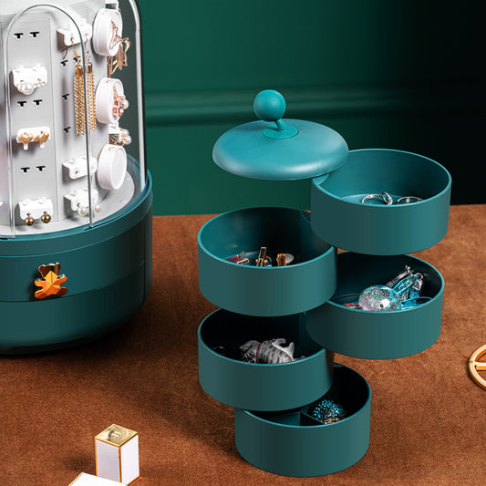 Rotating Jewelry Tower with Dust Cover – view 2