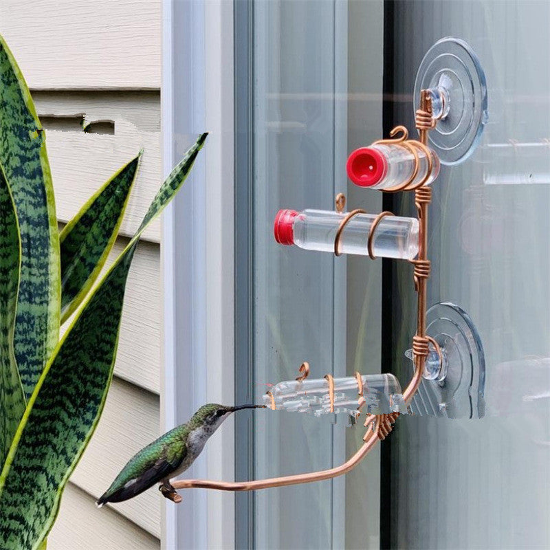 Window Hummingbird Feeder – Copper Coil with Suction Cups