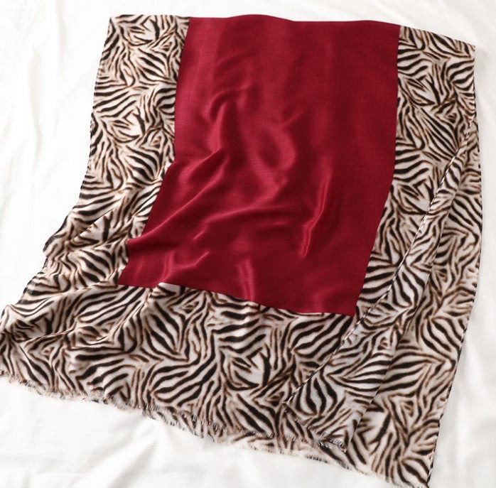 Animal-Print Border Scarf – 35 × 71 in – view 8