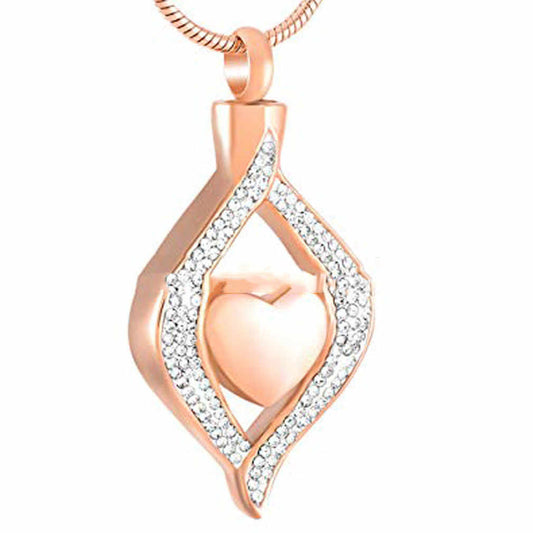Teardrop heart urn pendant – detail view 1