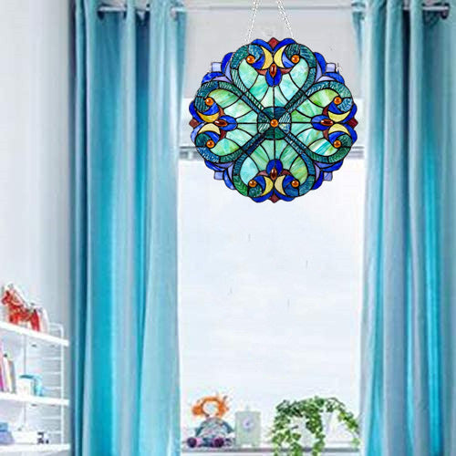 Heart Mandala Suncatcher – Stained-Glass Look Window Hanging – view 2