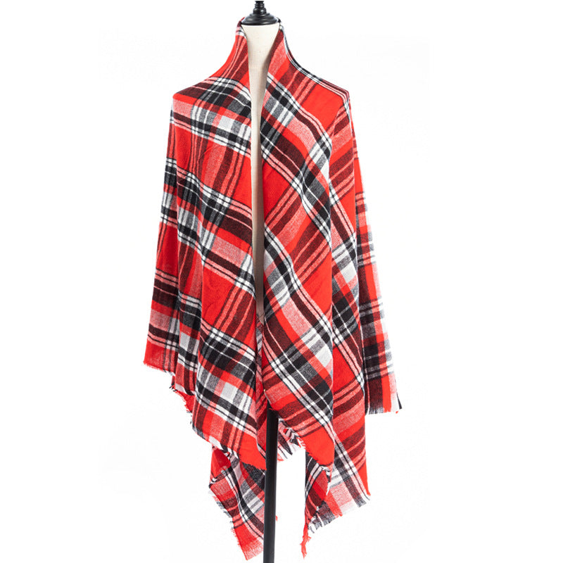 Plaid Square Blanket Scarf – 55 × 55 in – view 8