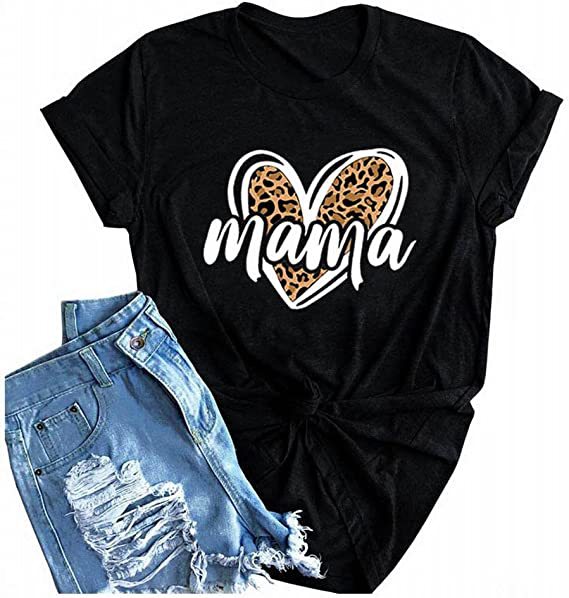 Mama Shirt – Leopard Heart Graphic Tee, 5 Designs – view 2