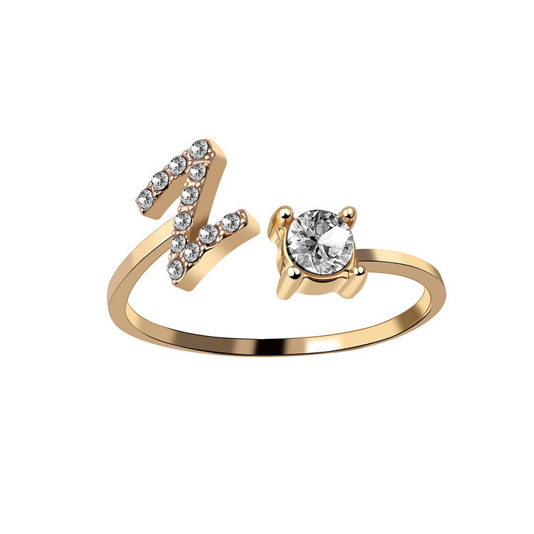 Adjustable initial ring – Gold / Z