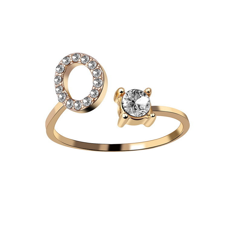 Adjustable initial ring – Gold / O