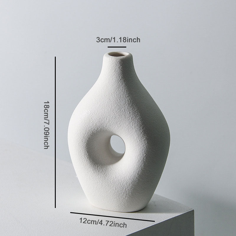 Matte Ceramic Hollow Vase – 4 Shapes – view 8