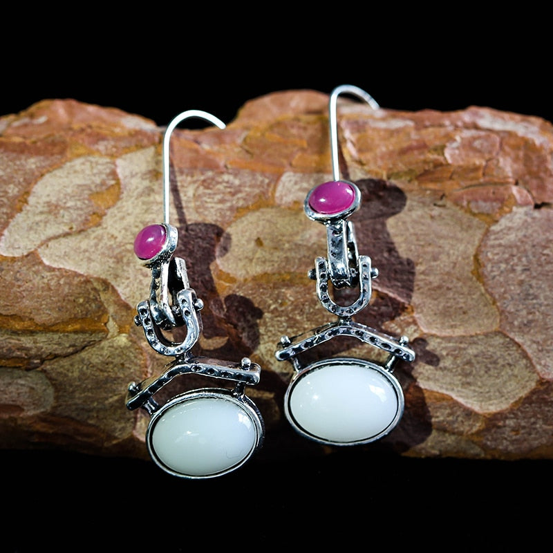 Purple Soft-Glow Drop Earrings – Dual Tone — product photo 4 | Organic Truth