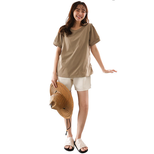 Oversized Nursing Tee – Short-Sleeve with Side Openings – view 2