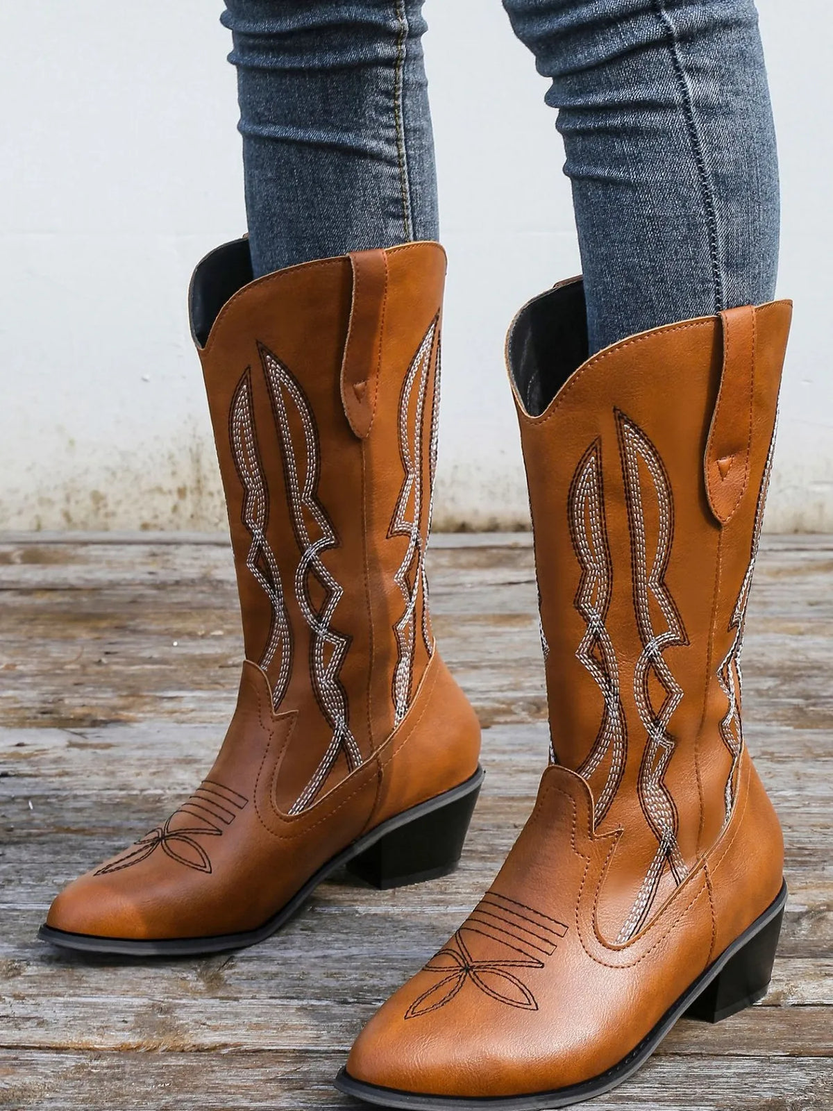 Western Embroidered Cowgirl Boots — view 2