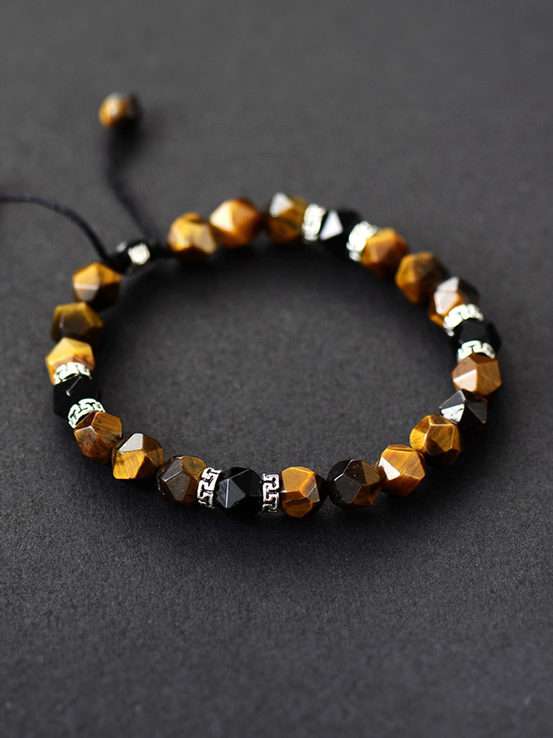 Earthtone Bead Bracelet – Caramel & Black Stack — Organic Truth