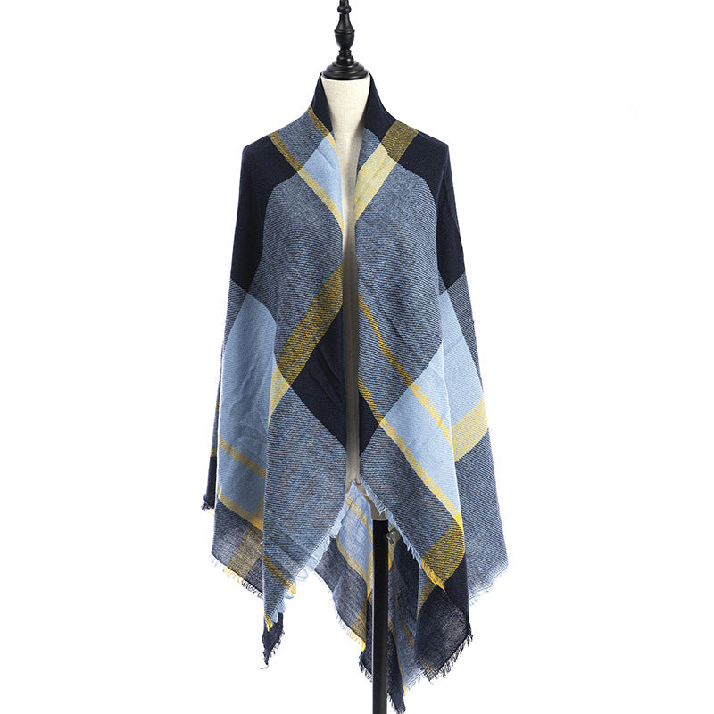 Plaid Square Blanket Scarf – 55 × 55 in – view 4