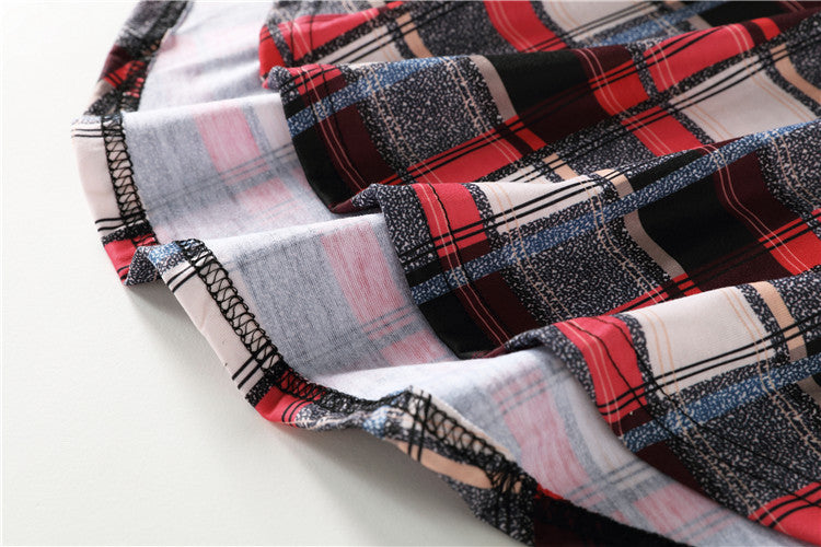 Plaid Nursing Top – Long-Sleeve V-Neck Maternity Tunic – view 6
