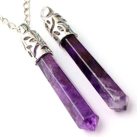 Purple Hexagon Pendant Necklace — product photo 1 | Organic Truth