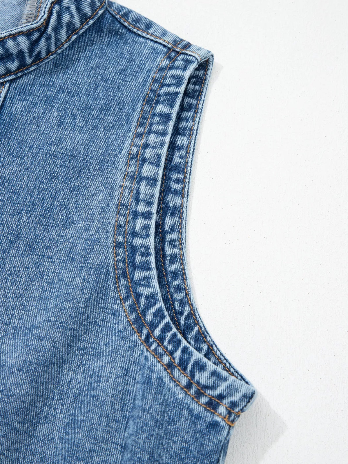 Denim Mini Dress Belted Button Down — view 13