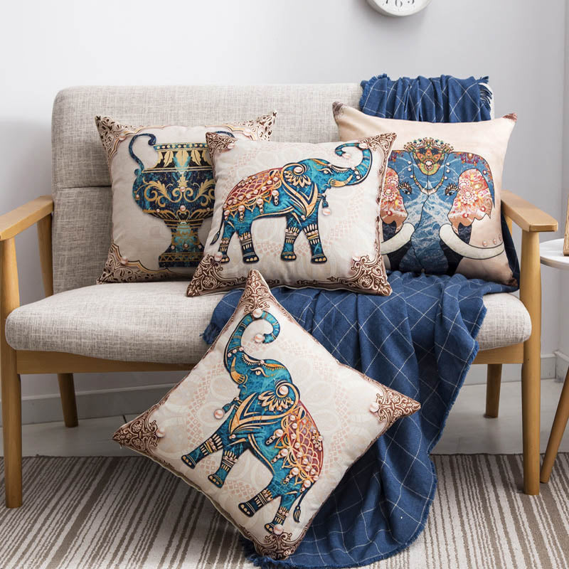 Paisley Elephant Pillow Cover – 18 × 18 in