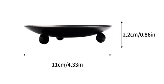 Iron Candle Plate with Ball Feet – 4.3 in – view 2