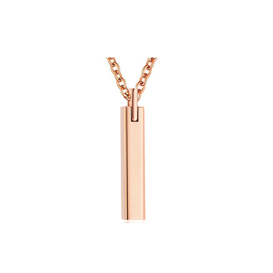 Square Bar Urn Necklace – Stainless Steel in Rose Gold
