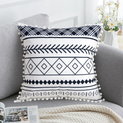 Boho Geometric Throw Pillow Cover with Tassels – view 11