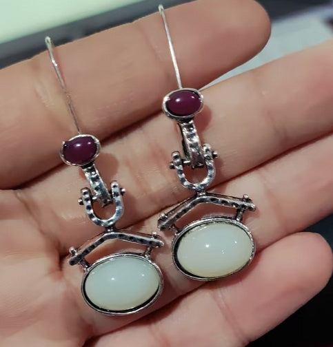 Purple Soft-Glow Drop Earrings – Dual Tone — product photo 3 | Organic Truth
