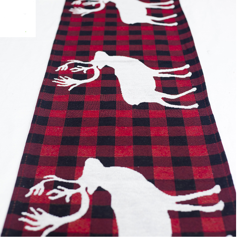 Christmas Table Runner – Elk, Snowman & Tree Prints – view 4