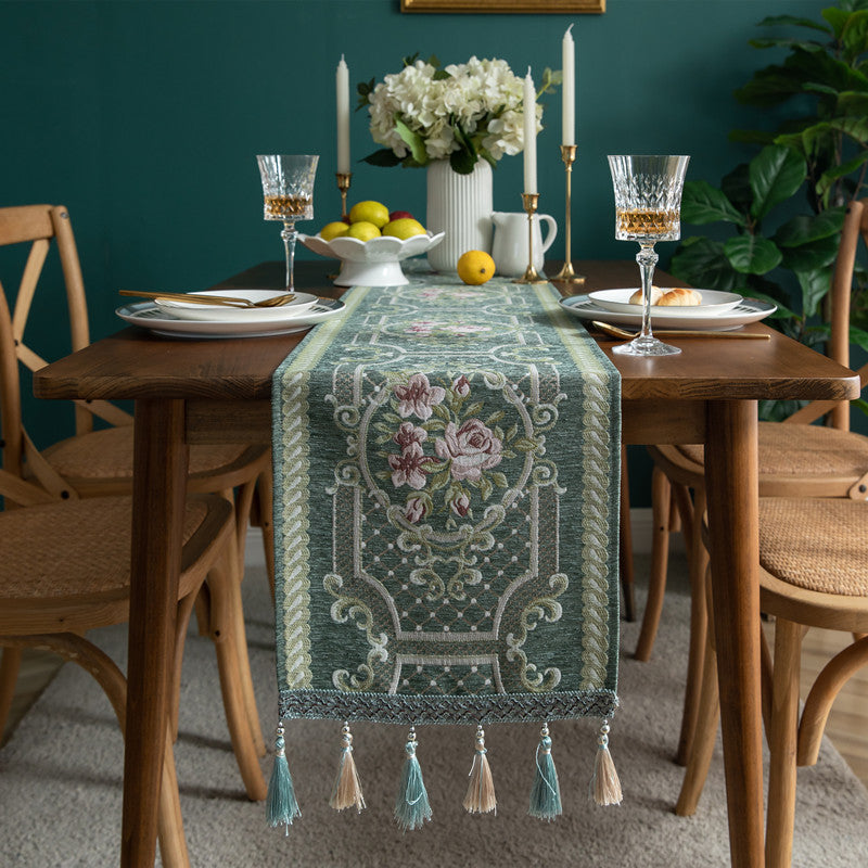 Chenille Tassel Table Runner – 13 in Wide, 7 Lengths – view 4