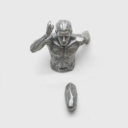 Climbing Man Resin Wall Sculpture – view 2