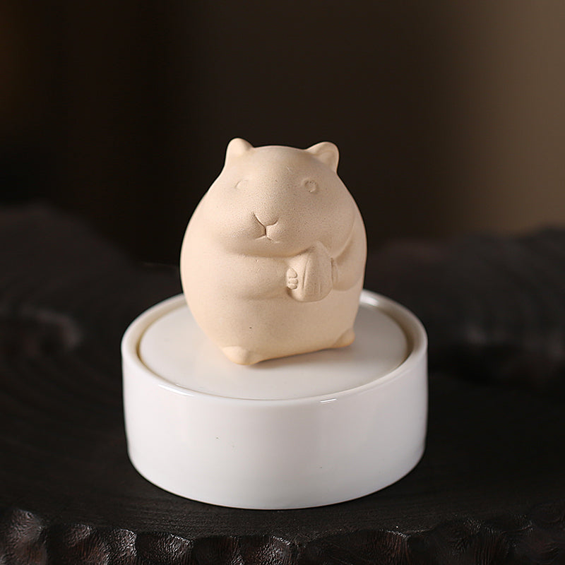 Small Pet Urn for Ashes – Ceramic Hamster – view 2
