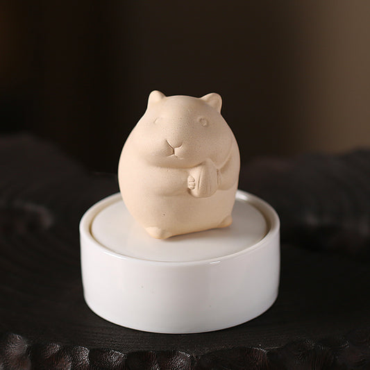 Small Pet Urn for Ashes – Ceramic Hamster – view 2
