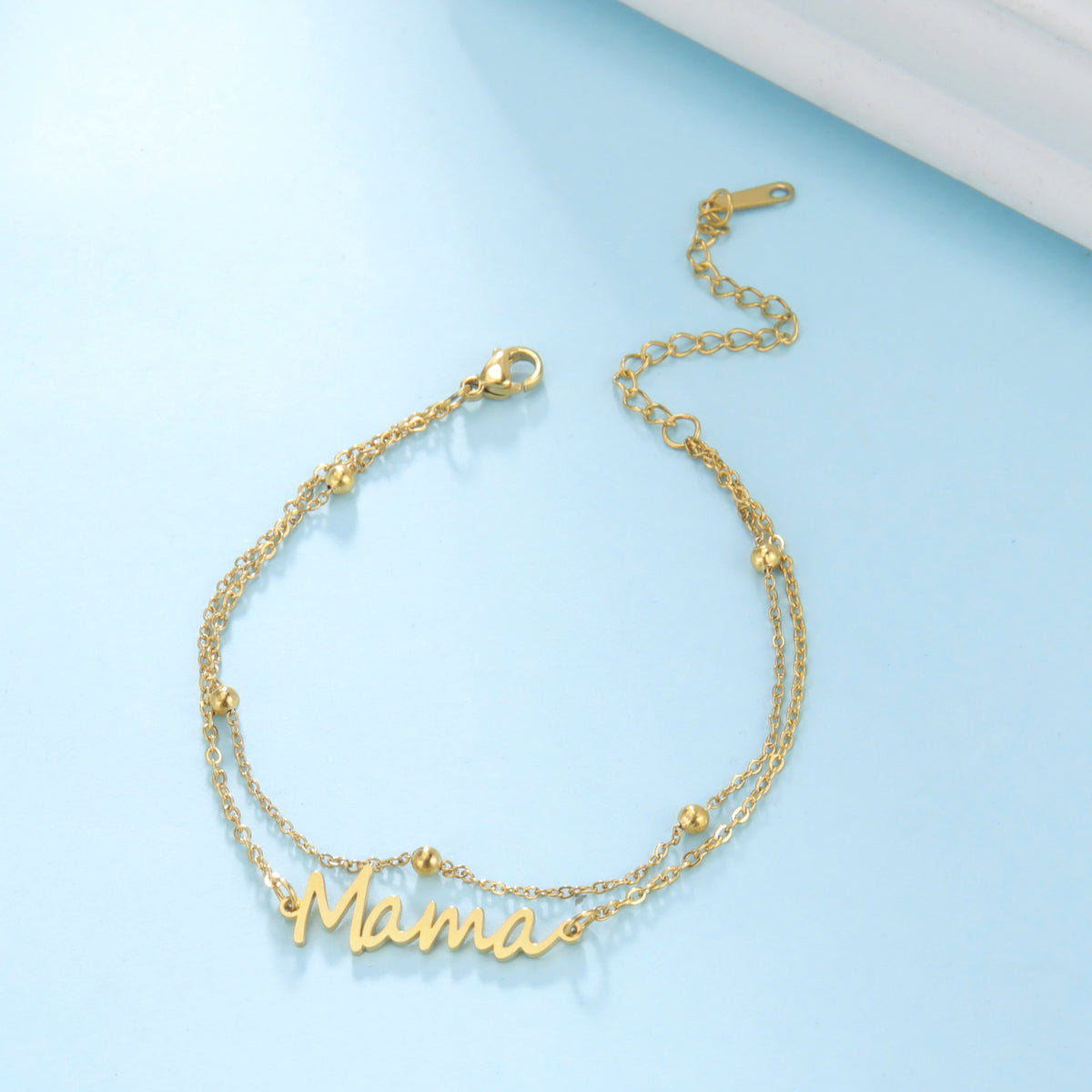 Layered Mama Bracelet – Double Chain Mama Gift – view 6