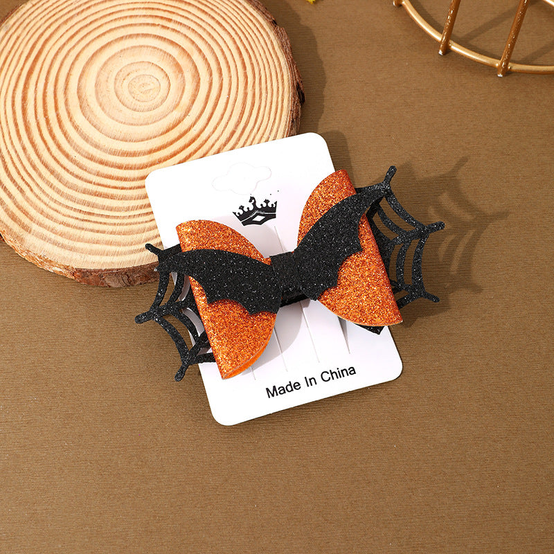 Halloween glitter bow hair clip – detail view 4