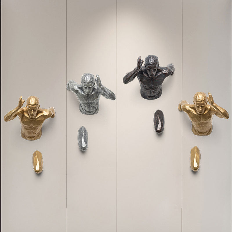 Climbing Man Resin Wall Sculpture – view 6